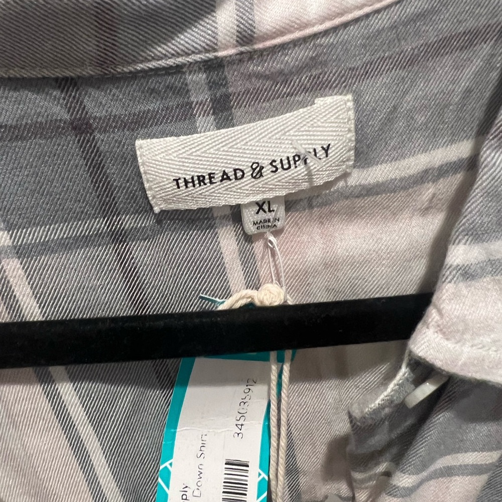 Thread & Supply Gray and White Checkered Shirt - Picture 5 of 5